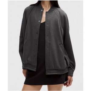 Lululemon Scuba Oversized Varsity Jacket Plush Heathered Charcoal Grey XL/XXL